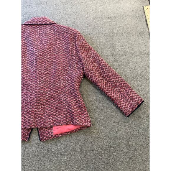 Emanuel Ungaro Size 14 Womens Pink Tweed Blazer Jacket - Picture 11 of 16